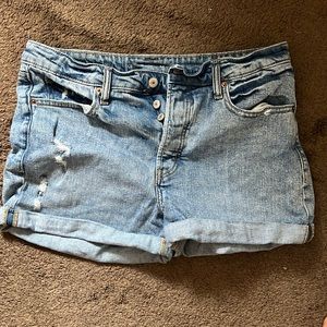 OG Straight distressed shorts, size 14